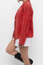 Load image into Gallery viewer, Vintage x DIALOGUE Red Fringe Jacket (XS-M)
