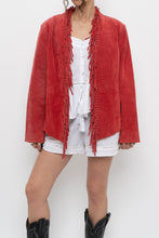 Load image into Gallery viewer, Vintage x DIALOGUE Red Fringe Jacket (XS-M)