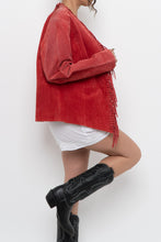 Load image into Gallery viewer, Vintage x DIALOGUE Red Fringe Jacket (XS-M)