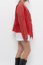 Load image into Gallery viewer, Vintage x DIALOGUE Red Fringe Jacket (XS-M)