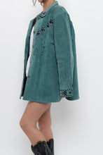 Load image into Gallery viewer, BOB MACKIE x Teal Embroidererd Suede Fringe Jacket (S-L)