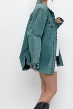 Load image into Gallery viewer, BOB MACKIE x Teal Embroidererd Suede Fringe Jacket (S-L)