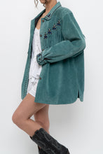 Load image into Gallery viewer, BOB MACKIE x Teal Embroidererd Suede Fringe Jacket (S-L)