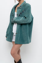 Load image into Gallery viewer, BOB MACKIE x Teal Embroidererd Suede Fringe Jacket (S-L)