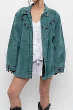 Load image into Gallery viewer, BOB MACKIE x Teal Embroidererd Suede Fringe Jacket (S-L)