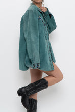 Load image into Gallery viewer, BOB MACKIE x Teal Embroidererd Suede Fringe Jacket (S-L)