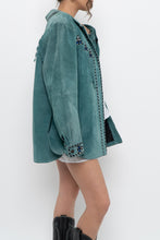 Load image into Gallery viewer, BOB MACKIE x Teal Embroidererd Suede Fringe Jacket (S-L)