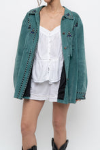 Load image into Gallery viewer, BOB MACKIE x Teal Embroidererd Suede Fringe Jacket (S-L)