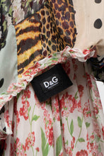 Load image into Gallery viewer, DOLCE &amp; GABANNA Patchwork Floral Pure Silk Layered Dress (S, M)