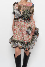Load image into Gallery viewer, DOLCE &amp; GABANNA Patchwork Floral Pure Silk Layered Dress (S, M)
