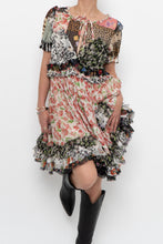 Load image into Gallery viewer, DOLCE &amp; GABANNA Patchwork Floral Pure Silk Layered Dress (S, M)