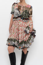 Load image into Gallery viewer, DOLCE &amp; GABANNA Patchwork Floral Pure Silk Layered Dress (S, M)