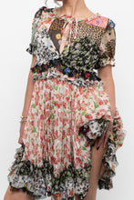 Load image into Gallery viewer, DOLCE &amp; GABANNA Patchwork Floral Pure Silk Layered Dress (S, M)