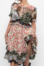 Load image into Gallery viewer, DOLCE &amp; GABANNA Patchwork Floral Pure Silk Layered Dress (S, M)