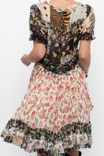 Load image into Gallery viewer, DOLCE &amp; GABANNA Patchwork Floral Pure Silk Layered Dress (S, M)