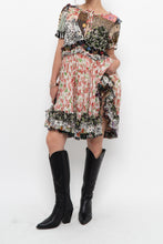Load image into Gallery viewer, DOLCE &amp; GABANNA Patchwork Floral Pure Silk Layered Dress (S, M)