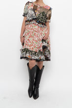 Load image into Gallery viewer, DOLCE &amp; GABANNA Patchwork Floral Pure Silk Layered Dress (S, M)