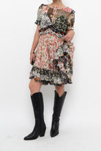 Load image into Gallery viewer, DOLCE &amp; GABANNA Patchwork Floral Pure Silk Layered Dress (S, M)