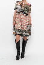 Load image into Gallery viewer, DOLCE &amp; GABANNA Patchwork Floral Pure Silk Layered Dress (S, M)