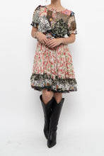 Load image into Gallery viewer, DOLCE &amp; GABANNA Patchwork Floral Pure Silk Layered Dress (S, M)
