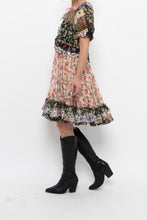 Load image into Gallery viewer, DOLCE &amp; GABANNA Patchwork Floral Pure Silk Layered Dress (S, M)