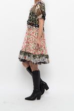 Load image into Gallery viewer, DOLCE &amp; GABANNA Patchwork Floral Pure Silk Layered Dress (S, M)
