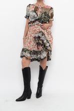 Load image into Gallery viewer, DOLCE &amp; GABANNA Patchwork Floral Pure Silk Layered Dress (S, M)