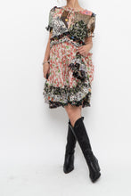 Load image into Gallery viewer, DOLCE &amp; GABANNA Patchwork Floral Pure Silk Layered Dress (S, M)