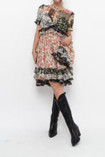 Load image into Gallery viewer, DOLCE &amp; GABANNA Patchwork Floral Pure Silk Layered Dress (S, M)