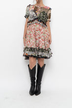 Load image into Gallery viewer, DOLCE &amp; GABANNA Patchwork Floral Pure Silk Layered Dress (S, M)