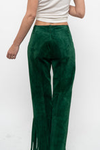 Load image into Gallery viewer, Vintage x Green Suede Fringe Pants (S)