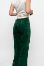 Load image into Gallery viewer, Vintage x Green Suede Fringe Pants (S)