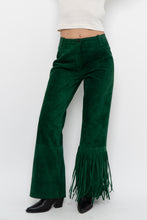 Load image into Gallery viewer, Vintage x Green Suede Fringe Pants (S)