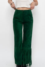 Load image into Gallery viewer, Vintage x Green Suede Fringe Pants (S)