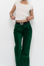 Load image into Gallery viewer, Vintage x Green Suede Fringe Pants (S)
