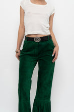 Load image into Gallery viewer, Vintage x Green Suede Fringe Pants (S)