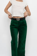 Load image into Gallery viewer, Vintage x Green Suede Fringe Pants (S)