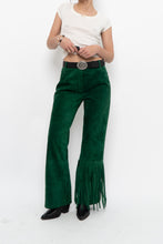 Load image into Gallery viewer, Vintage x Green Suede Fringe Pants (S)