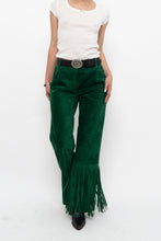 Load image into Gallery viewer, Vintage x Green Suede Fringe Pants (S)