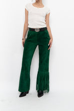 Load image into Gallery viewer, Vintage x Green Suede Fringe Pants (S)