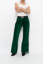 Load image into Gallery viewer, Vintage x Green Suede Fringe Pants (S)