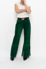 Load image into Gallery viewer, Vintage x Green Suede Fringe Pants (S)