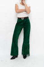 Load image into Gallery viewer, Vintage x Green Suede Fringe Pants (S)