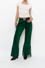 Load image into Gallery viewer, Vintage x Green Suede Fringe Pants (S)