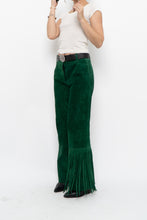 Load image into Gallery viewer, Vintage x Green Suede Fringe Pants (S)