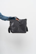 Load image into Gallery viewer, Vintage x Grey, Black Faux Snakeskin Slouch Purse