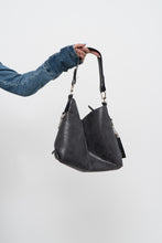 Load image into Gallery viewer, Vintage x Grey, Black Faux Snakeskin Slouch Purse