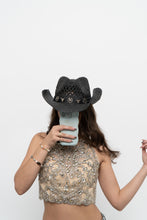 Load image into Gallery viewer, Modern x Black Straw Charm Cowboy Hat