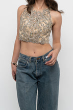 Load image into Gallery viewer, Vintage x ALYCE PARIS Cropped Mesh Rhinestone Tank (XS, S)