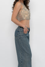 Load image into Gallery viewer, Vintage x ALYCE PARIS Cropped Mesh Rhinestone Tank (XS, S)